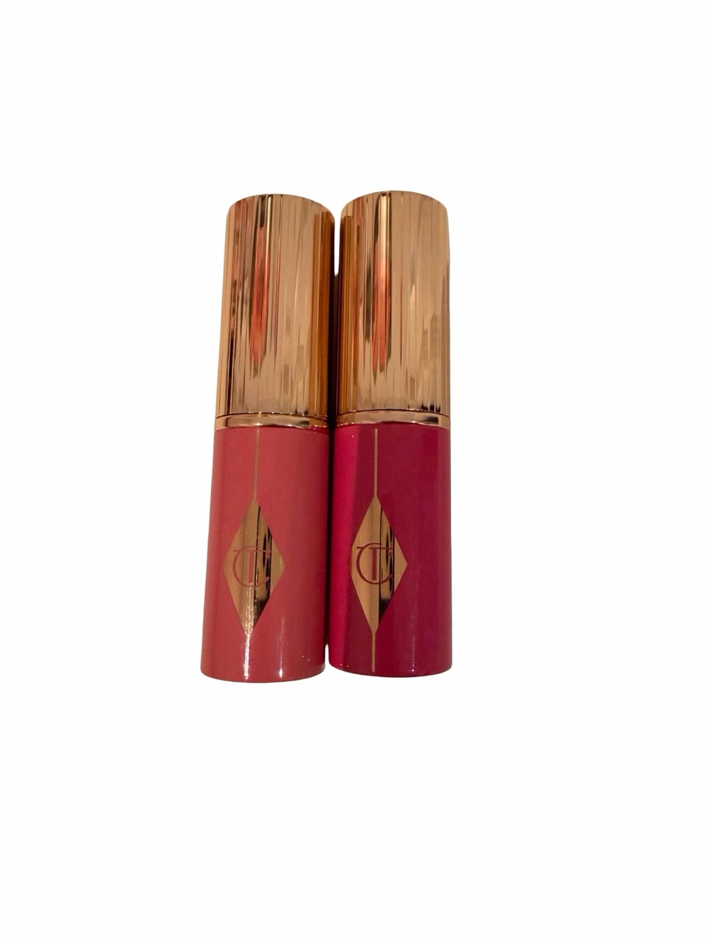 Charlotte Tilbury Gold-Capped Lipstick Duo — Coral Pink & Berry Pink
